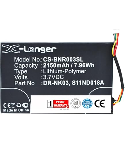 Batteria BNRZ1000 - 1530MAH per Barnes & Noble 005,NOOK,NOOK