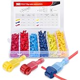 Nilight 360PCS T-Tap Wire Connectors Self-Stripping Quick Splice Terminals | Electrical Insulated Solderless for 22-18AWG 18-14AWG 12-20AWG Wires for Automotive Wiring Projects