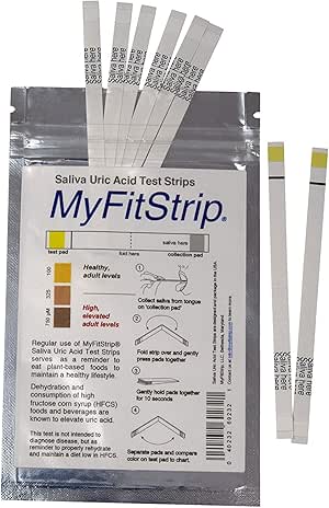 Amazon Com Uric Acid Saliva Test Strips By Myfitstrip Packet Of 10 Strips Health Personal Care