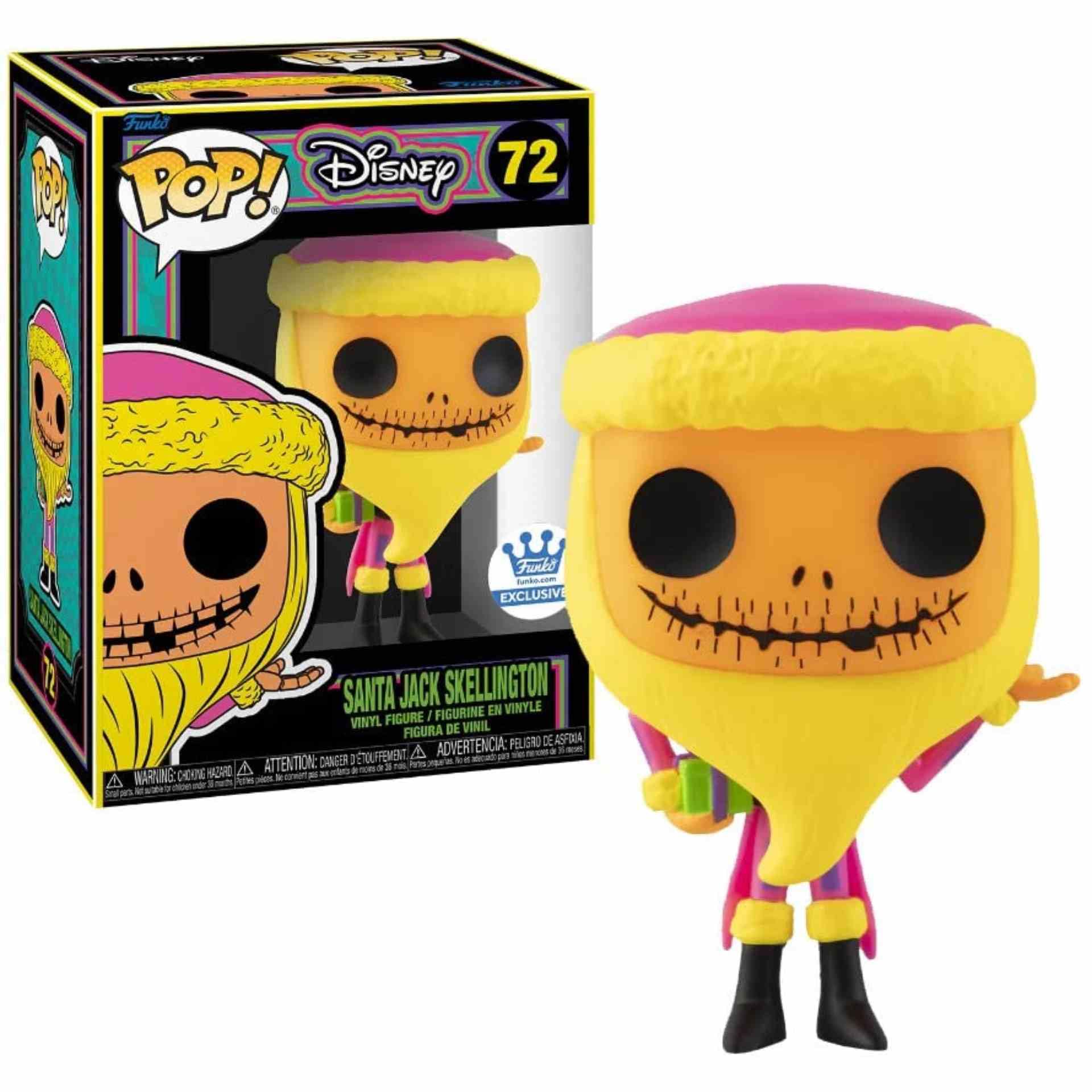 Funko Santa Jack Skellington Blacklight Exclusive #72 Protector and Box Include,small 3.75 in