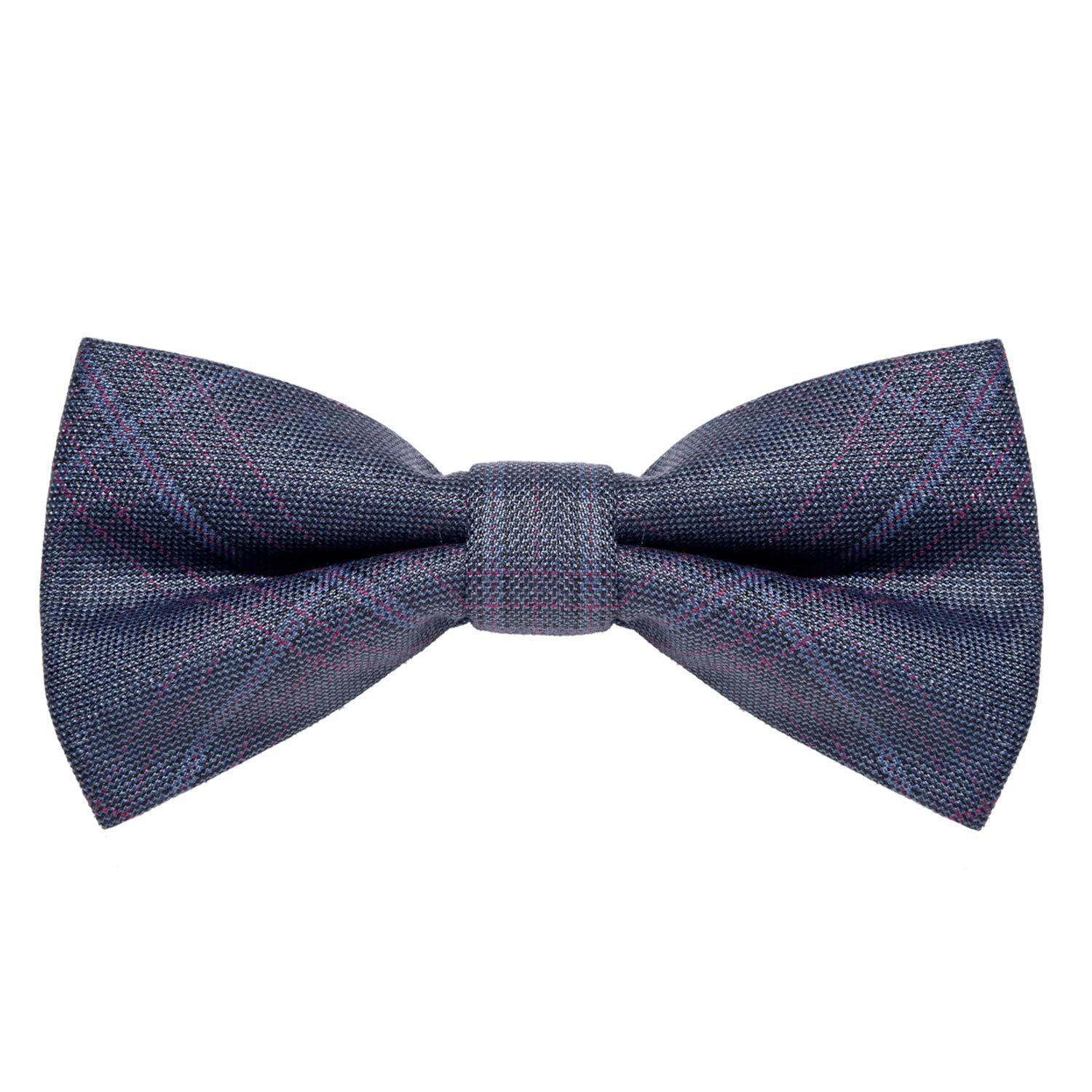 MASADA corduroy bow tie Blue-grey mottled with checks - men's accessory in vintage look, continuously adjustable, handmade with hook closure - 12 x 6 cm