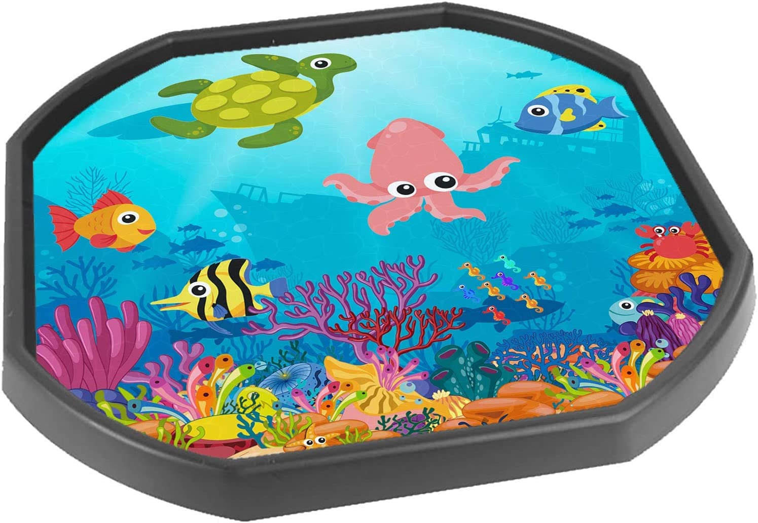 Ocean Floor Reef Fish Vinyl Tuff Tray Insert - 86 x 86 cm - Ideal for Large Tuff Spot Tuff Tray - Tuff Tray NOT Included