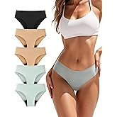 TIICHOO Period Underwear for Women Seamless Leakproof Bikini Regular Absorbency Period Panties 5 Pack