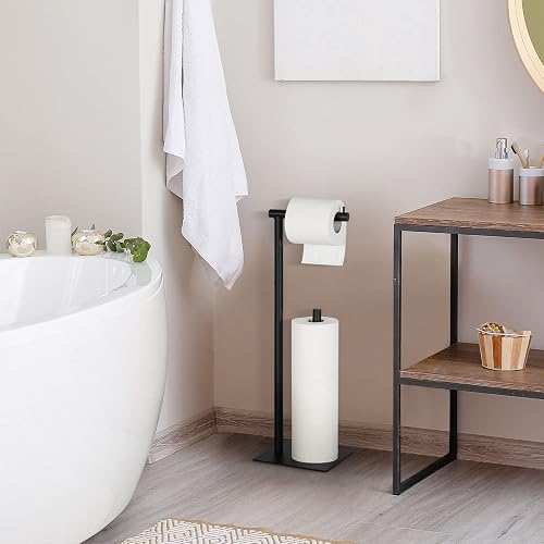 Toilet Paper Stand With Shelf Free Standing Tissue Holder Bathroom Toilet Paper Storage Stand Rack Dispenser Toilet Paper Holder Gold