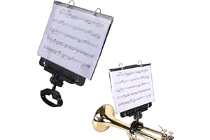 Sanpyl Trumpet Lyre, Adjustable Marching Lyre for Trumpet with Flip Folder, 5 Refill Sleeves