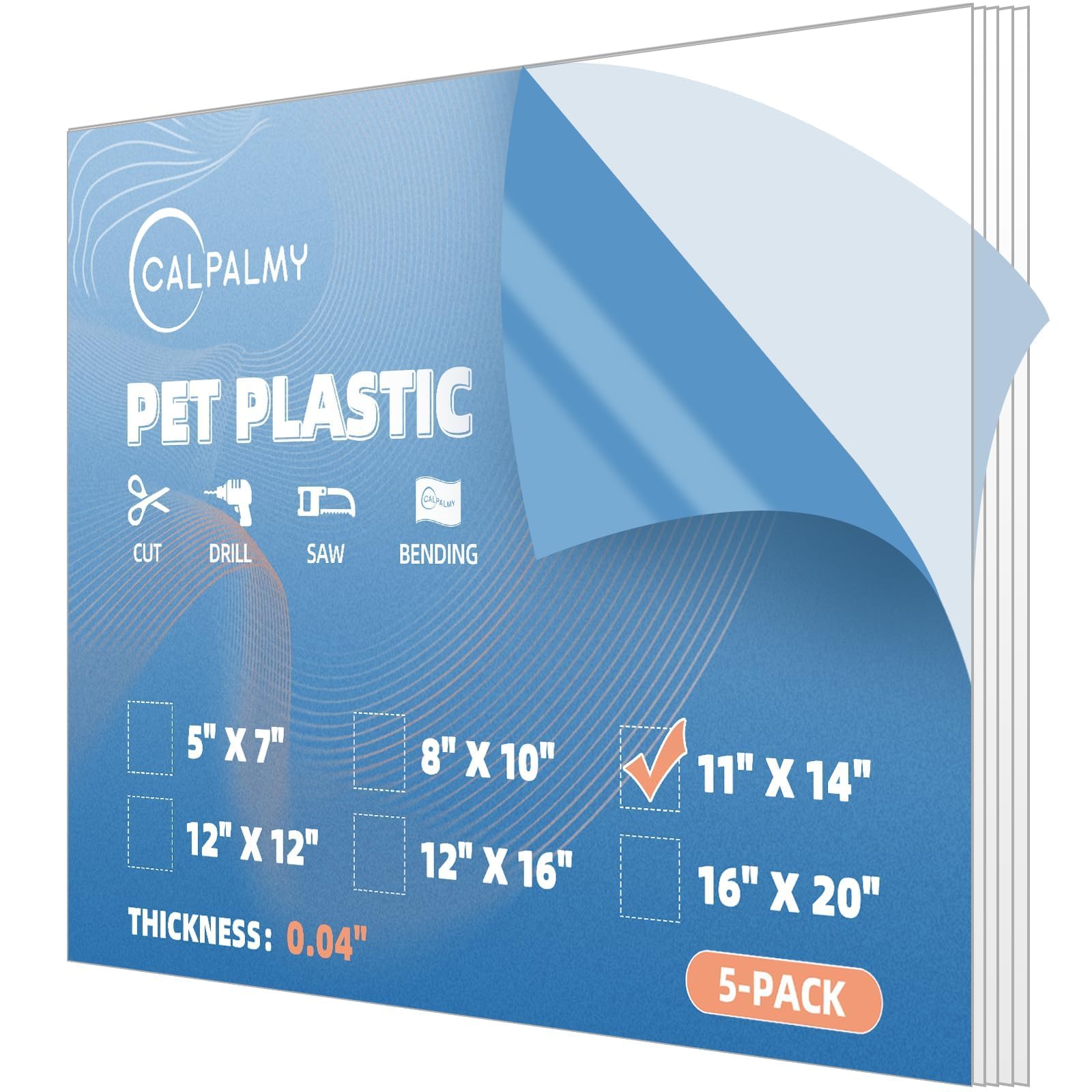 Photo 1 of (5 Pack) PET Sheet Panels - 11" x 14" x 0.04" Clear Acrylic Sheet-Quality Shatterproof, Lightweight, and Affordable Glass Alternative Perfect for Poster Frames, Counter Barriers, and Pet Barriers