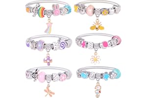PinkSheep Bracelets for Kids, 6PC, Little Girl Friendship Bracelets Charm Bracelet, Party Favor Dress Up