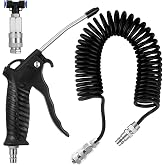 Fippy Truck Air Duster Gun with 5 Metre Recoil Air Hose, Air Seat Blow Dust Gun Heavy Duty Air Gun Cleaning Kit for Truck Semi Trailers