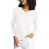 Bgklfeo Women's Long-Sleeve Pullover Lightweight Soft V-Neck Casual Sweater Top