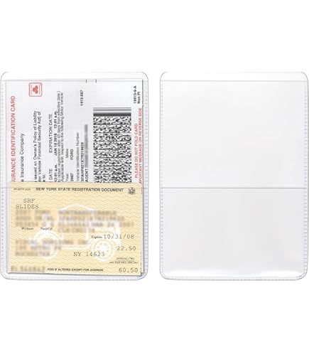 Amazon.com: StoreSMART Black Auto Insurance and Registration Card Holder –  Dual-Pocket 4″ × 5⅝″ Protector Durable Vinyl Wallets for Vehicle Car, Insurance  Cards, Business Cards, IDs, Organizers
