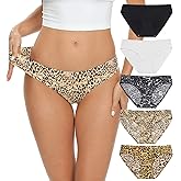 Wealurre Seamless Underwear for Women No Show Panties Soft Stretch Hipster Bikini Underwears 5-Pack