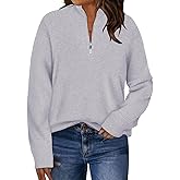 TIYOMI Women Plus Size Tops Long Sleeves Mock Neck Sweaters Knit Pullover Sweater Adjustable Zipper Fall Autumn Winter Shirt