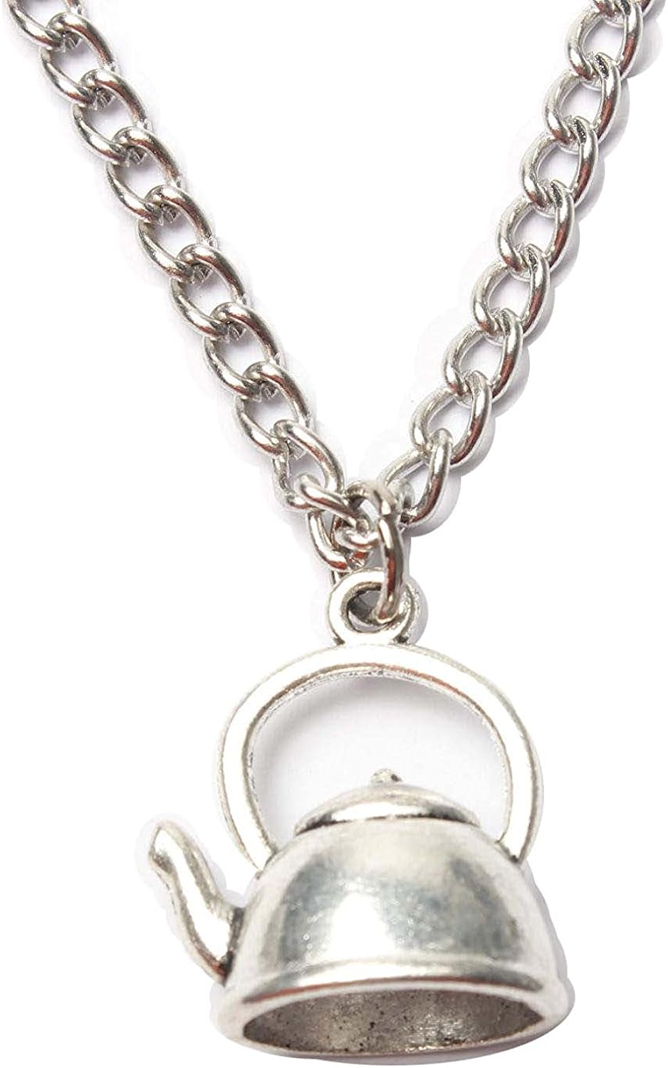Teapot Necklace, Ancient Silver Teapot Necklace, Tea Lover