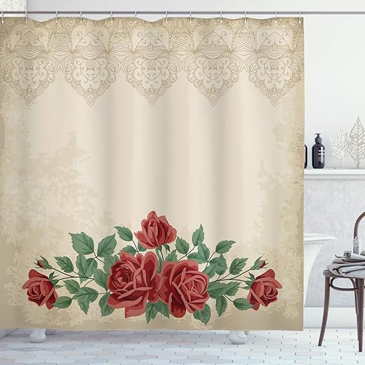 Amazon Com Ambesonne Shabby Flora Shower Curtain Vintage Glamour