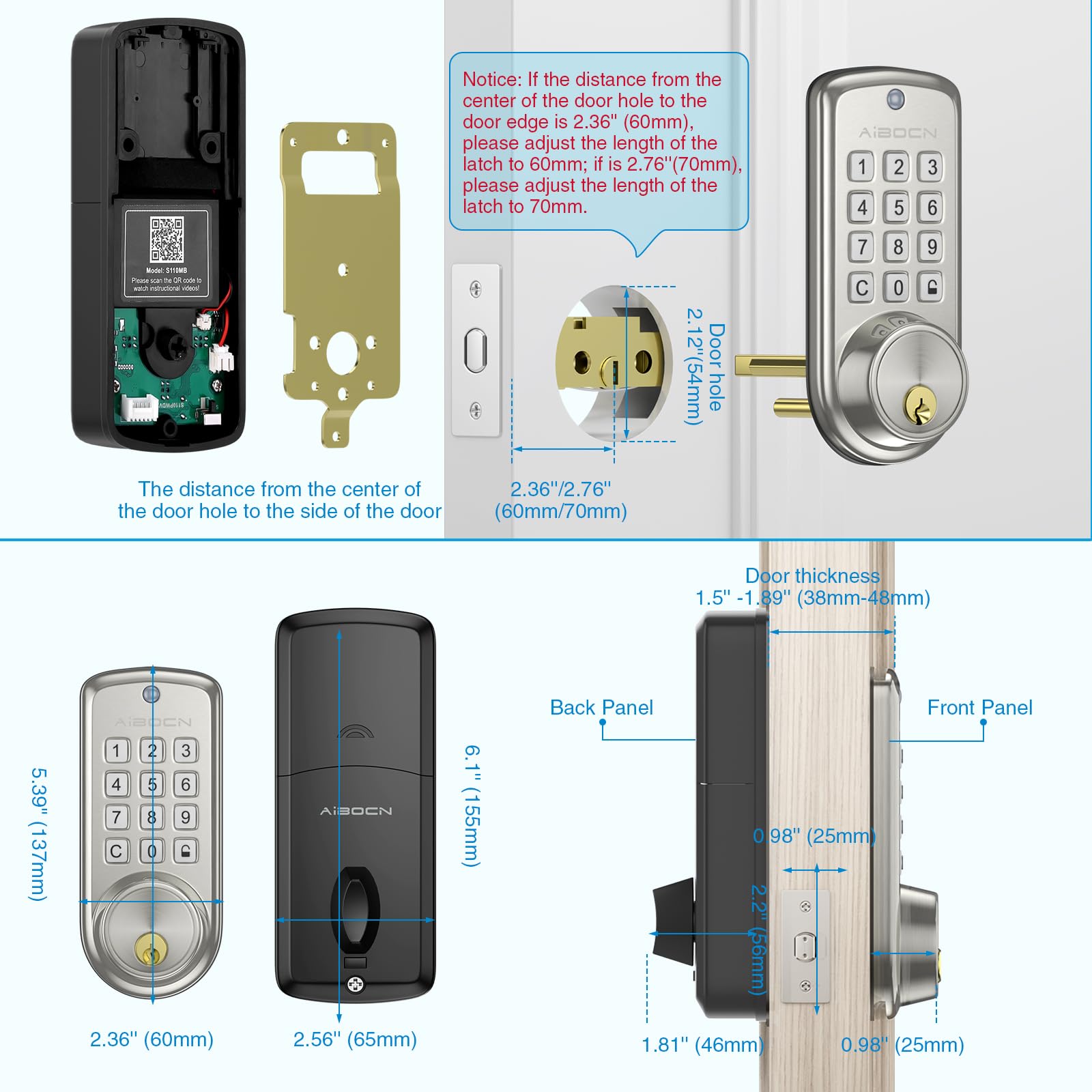 Mua Aibocn Door Lock with keypad, Electronic Keypad Deadbolt, Keyless ...