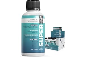 Nirvana Super Shots - Tropical Flavor - 2 fl oz - HMB-infused energy shots with Vitamin D3, B-Complex, and Caffeine - Helps Promote Energy and Wellness (12 Pack)