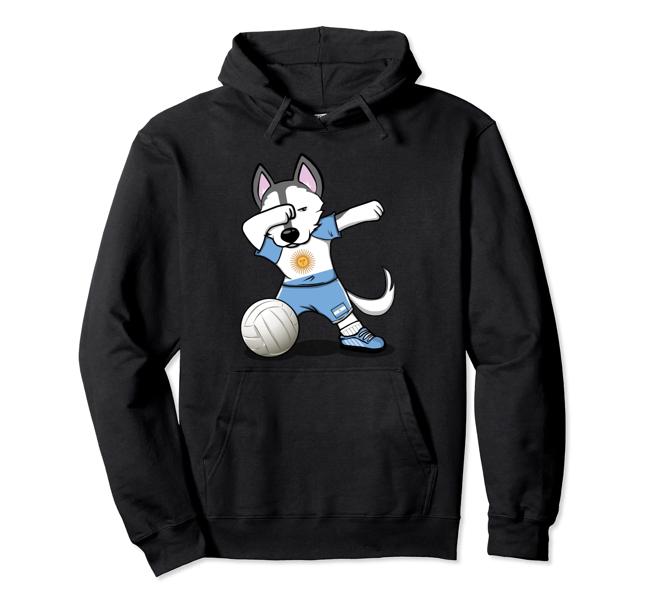 Funny Dabbing Husky Argentina Volleyball Fans Jersey Flag Pullover Hoodie