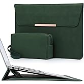 HYZUO 13 Inch Laptop Sleeve with Stand Feature for MacBook Air 13 M4 M3 M2 M1 2026-2018, MacBook Pro 13 M2 M1, 13" iPad Pro/Air, Surface Pro, with Carry Bag, Midnight Green(Smiley)