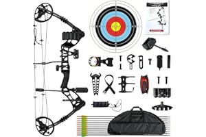 WUXLISTY Compound Bow and Arrow for Adult and Beginner, Hunting Bow Archery Set, Right Hand, 30-70 Lbs Draw Weight, 23.5”-31” Draw Length, 5 Pins Bow Sight with Accessories