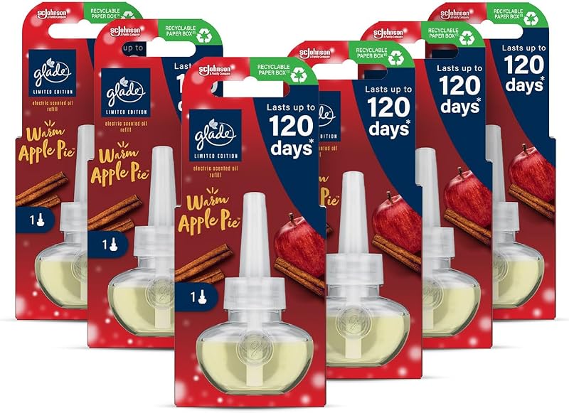 Glade Warm Apple Pie Plug In Refills 6 x 20ml Electric Scented Oils