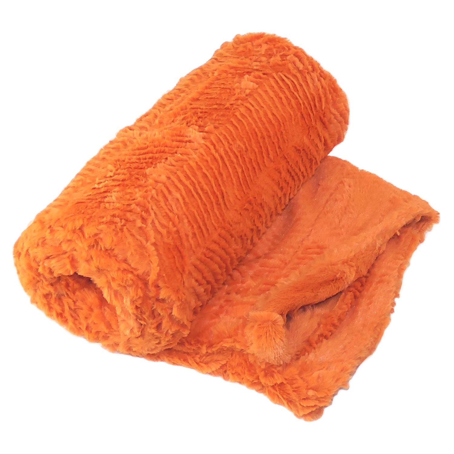 Home Soft Things Orange Herringbone Brushed Throw Blanket, 60'' x 80