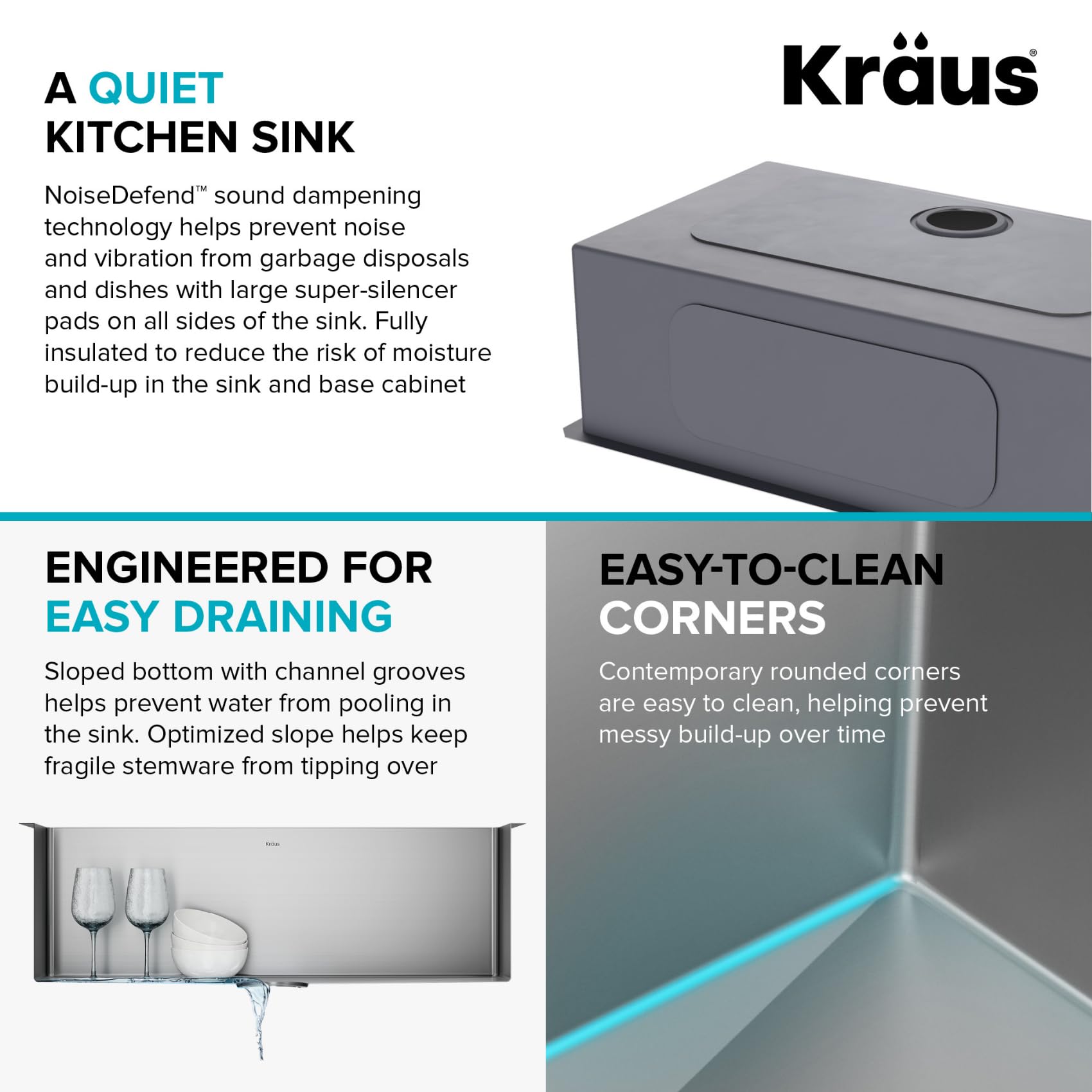 KRAUS Standart Pro 30 -inch Undermount Single Bowl 16 Gauge Stainless Steel Kitchen Sink, KHU100-30