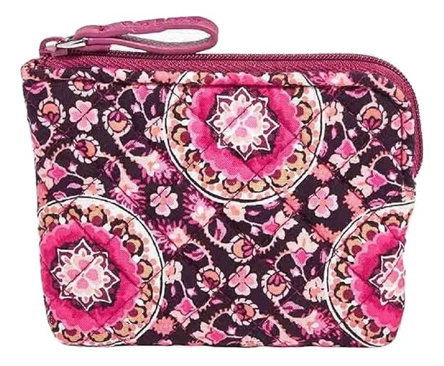 Vera Bradley Iconic Coin Purse in Raspberry Medallion Signature Cotton