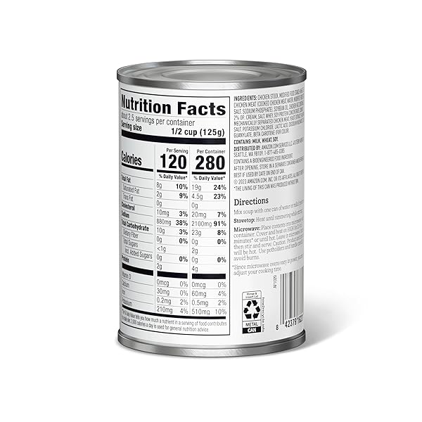 AMAZON FRESH, CONDENSED CREAM OF CHICKEN SOUP, 10.5 OZ (PREVIOUSLY HAPPY BELLY, PACKAGING MAY VARY)