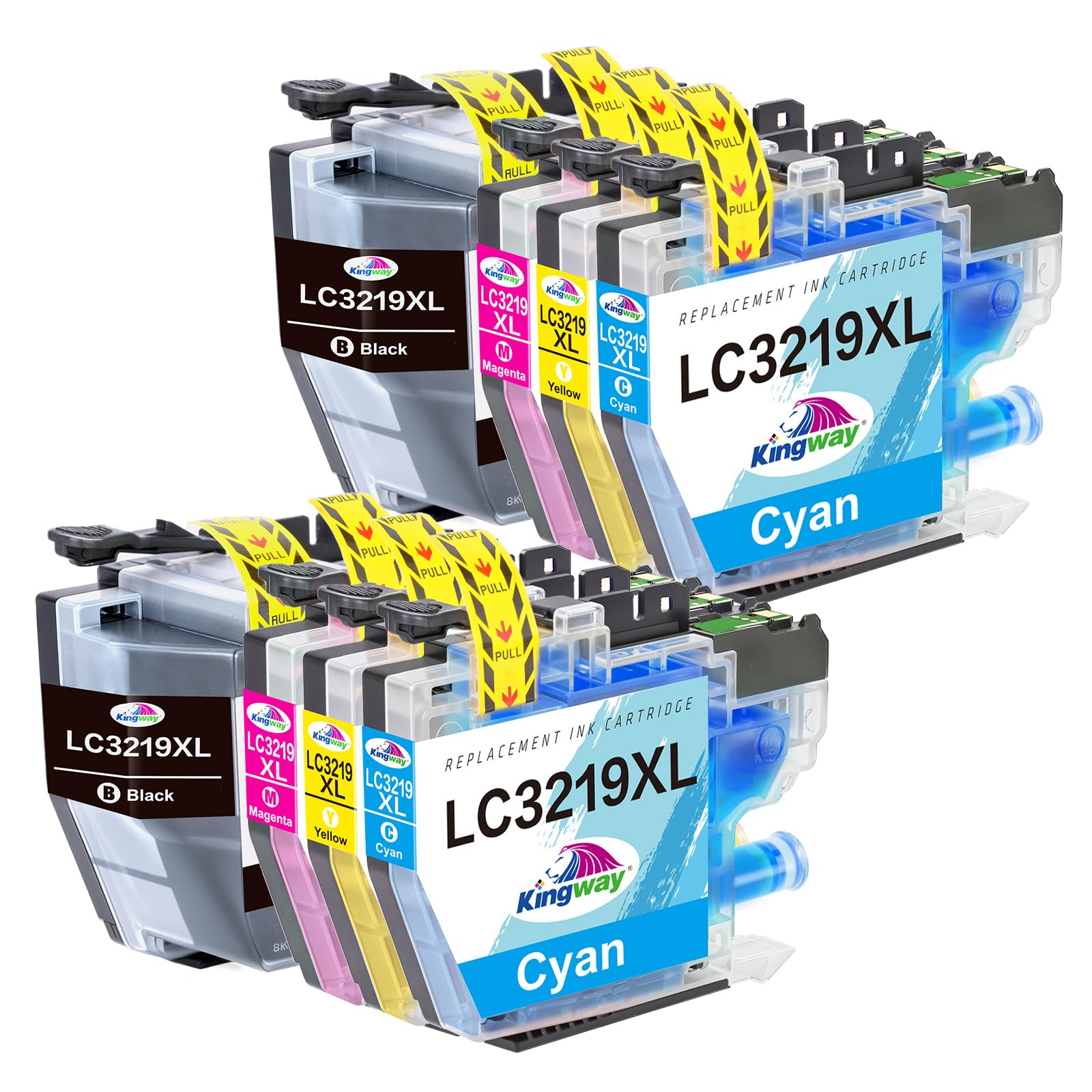 KINGWAY LC3219XL Ink Cartridges Replacement for Brother LC3217 Ink Cartridges Multipack Compatible with Brother MFC-J5330DW MFC-J5335DW MFC-J5730DW MFC-J5930DW MFC-J6530DW MFC-J6930DW, 8 Pack
