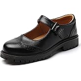 XSE Mary Jane Shoes Women Black Platform Mary Janes for Womens Flats Non Slip Loafers School Office Dressy Casual Work Shoes