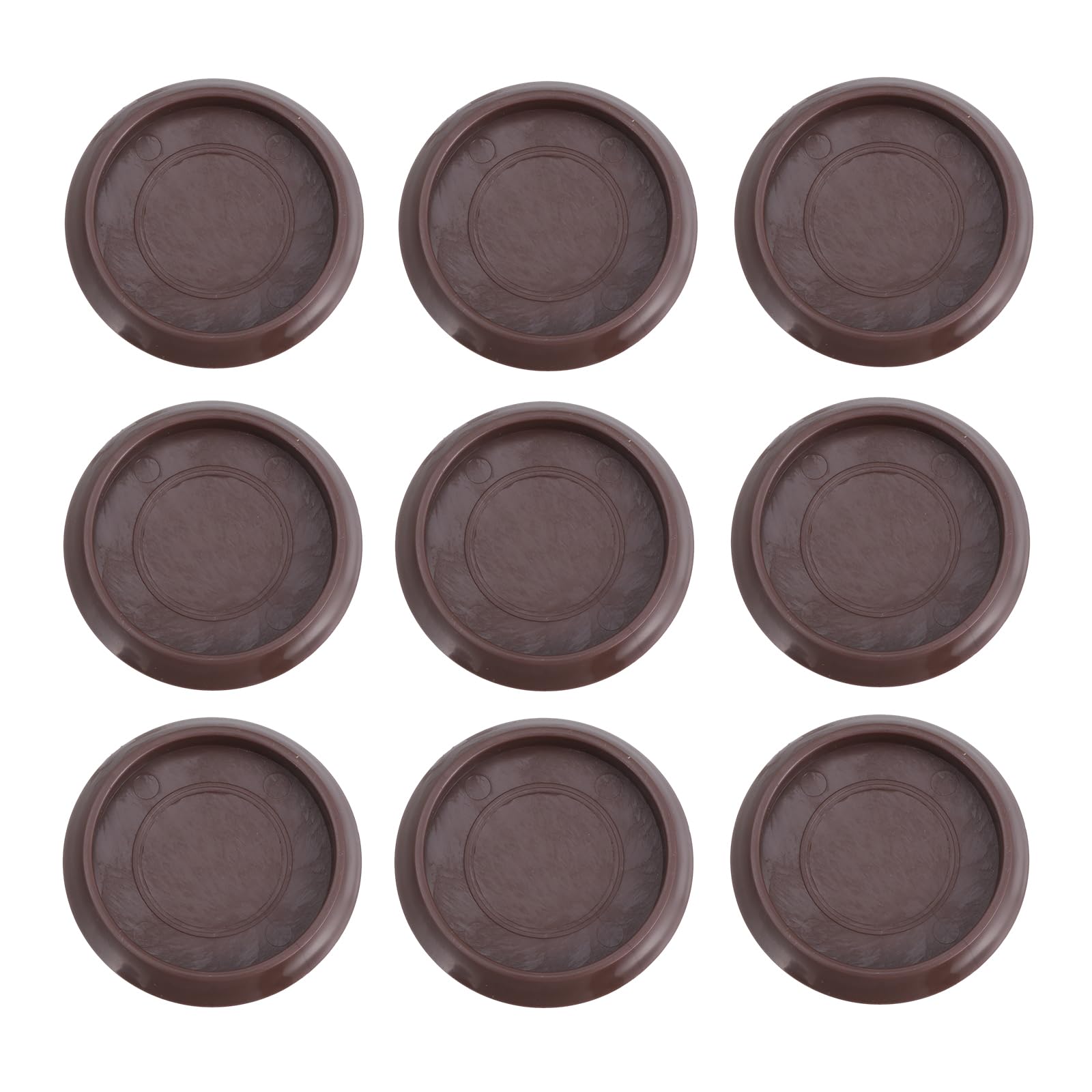 10Pcs Anti-Slip Furniture Caster Cups - Round Plastic Floor Protectors for Sofa, Bed, Table - Prevent Scratches & Damage on Hardwood and Tile Floors (Coffee)