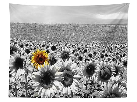 Vipsung Wide Rubinetto Tovaglia Girasole Campo Tutto Nero E