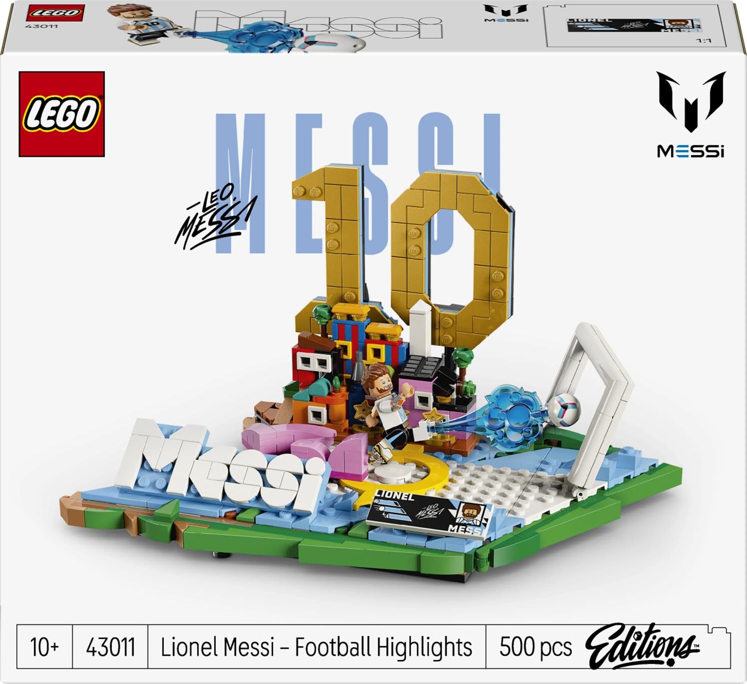 LEGO Editions Lionel Messi – Fußball-Highlights Spielzeug - 3D Modellbau mit Minifigur zum Sammeln - Kinderzimmer Deko - Geschenk für Jungen, Mädchen ab 10 Jahren und Erwachsene Sportfans - 43011 6