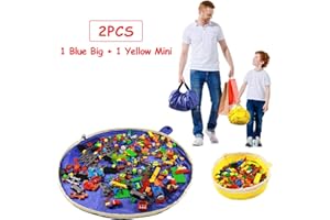 Toy Storage Mat Bag - Play Mat Bag by Drawstring for Bricks - Toy Storage Container for Kid with Cap Like Travel Bag Can as G