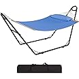 YITAHOME Hammock with Stand Included Hammock Heavy Duty Hammocks 12FT Waterproof Portable Hammock with Pillow Storage Bags 450lbs for Outdoors,Backyard,Blue