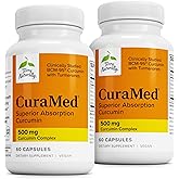 Terry Naturally CuraMed 500mg - Antioxidant Supplement for Brain & Immune Health Support - Supplement with Curcumin & Turmeric Essential Oil - Herbal Liver Support - 60 Capsules (Pack of 2)