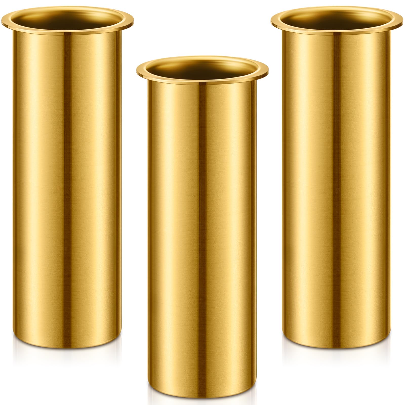 Yaocom 3 Pcs Brass Boat Drain Plug Kit - 3 x 1 Inch Livewell & Transom Drain Tube for Marine Installation