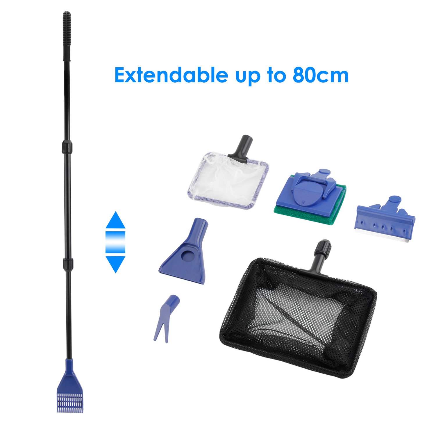 bedee Aquarium 6 en 1 Kit de Nettoyage, râteau de Gravier, Outil de Nettoyage d\'algues