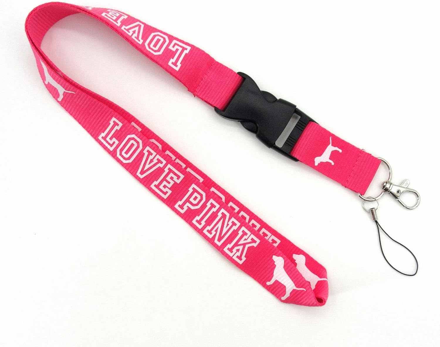 Love Pink Lanyard Keychain Holder Neck Strap Keychain ID