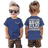 GLIGLITTR Toddler Baby Boy Birthday Shirt Bruh It's My Birthday Tshirt 2nd 3rd 4th 5th 6th Boys Happy Bday Party Outfits Tops