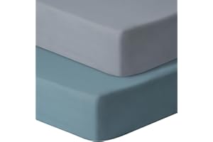 GUNTAIL Baby Crib Sheets for Boys Girls, 2 Pack Fitted Crib Sheet for Standard Crib and Toddler Mattress, Soft Microfiber Baby Sheet 52x28x8in. (Dark green & Dark grey)