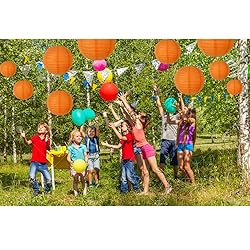 BEISHIDA Orange Round Paper Lanterns Decorative