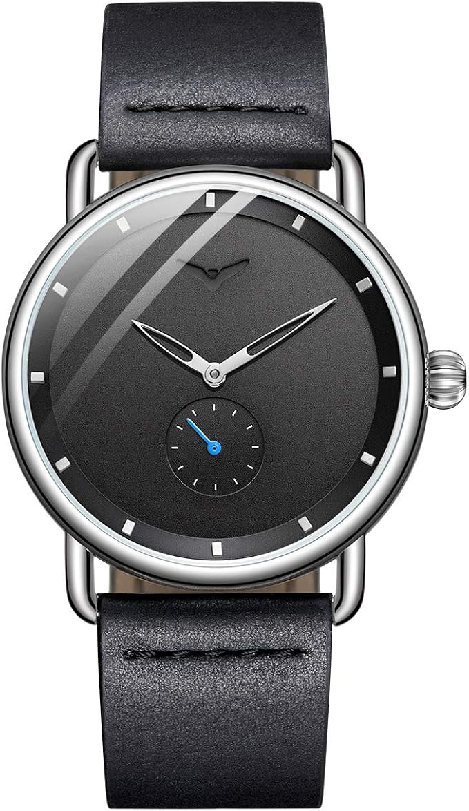 Amazon Timewheel ユニセックス ミニマリスト ファッション メンズ 腕時計 クォーツ アナログ グレー レザー ストラップ 防水 腕時計 41mm シルバーケース グレー ブラック ブラウン ブラック メンズ腕時計 腕時計 通販