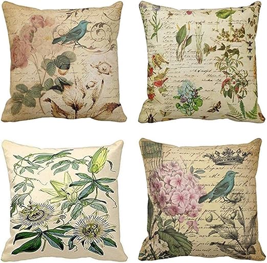 Amazon Com Emvency Set Of 4 Throw Pillow Covers Paris French