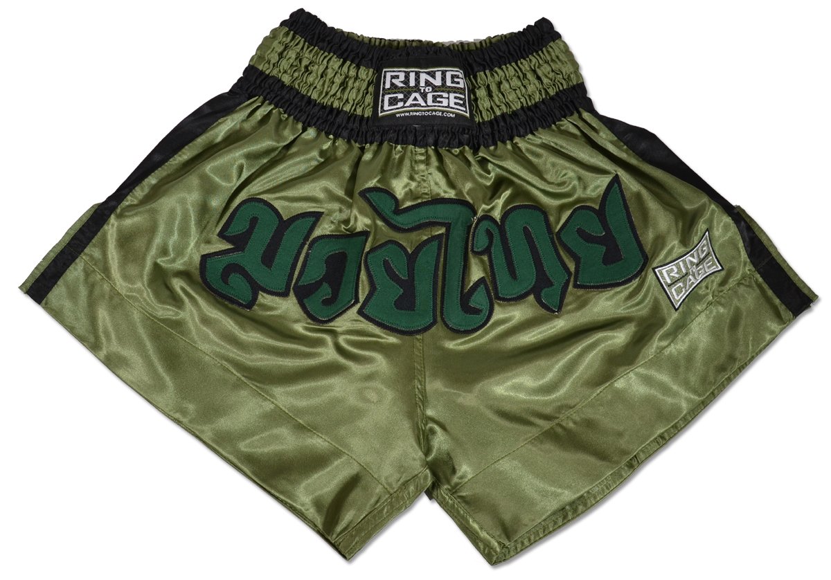 Ring to Cage Muay Thai Shorts - Marine Green/Black