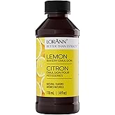 LorAnn Lemon Bakery Emulsion, 4 oz - Intense Lemon Flavor Extract for Baking, Cookies, Frosting, Ice Cream, Pie, Smoothies, T