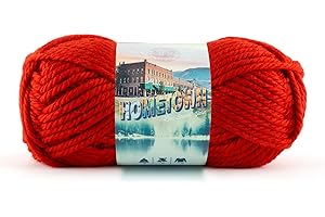 Lion Brand Yarn Hometown Yarn, Super-Bulky Yarn for Knitting, Crocheting, and Crafting, 1 Pack, Cincinnati Red