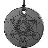 Shungite Pendants, Necklace and Amulets - Made of Authentic Russian c60 Stone - Engraved - 1.4 inches - Round Shape