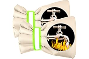 XIQIDIANR Outdoor Faucet Cover for Winter Freeze Protection, 7.5''W x 9.1''H Thickened AntiFrozen Waterproof Outdoor Faucet Protector, Reusable Waterproof Insulated Spigot backflow Cover (2 Pcs Khaki)