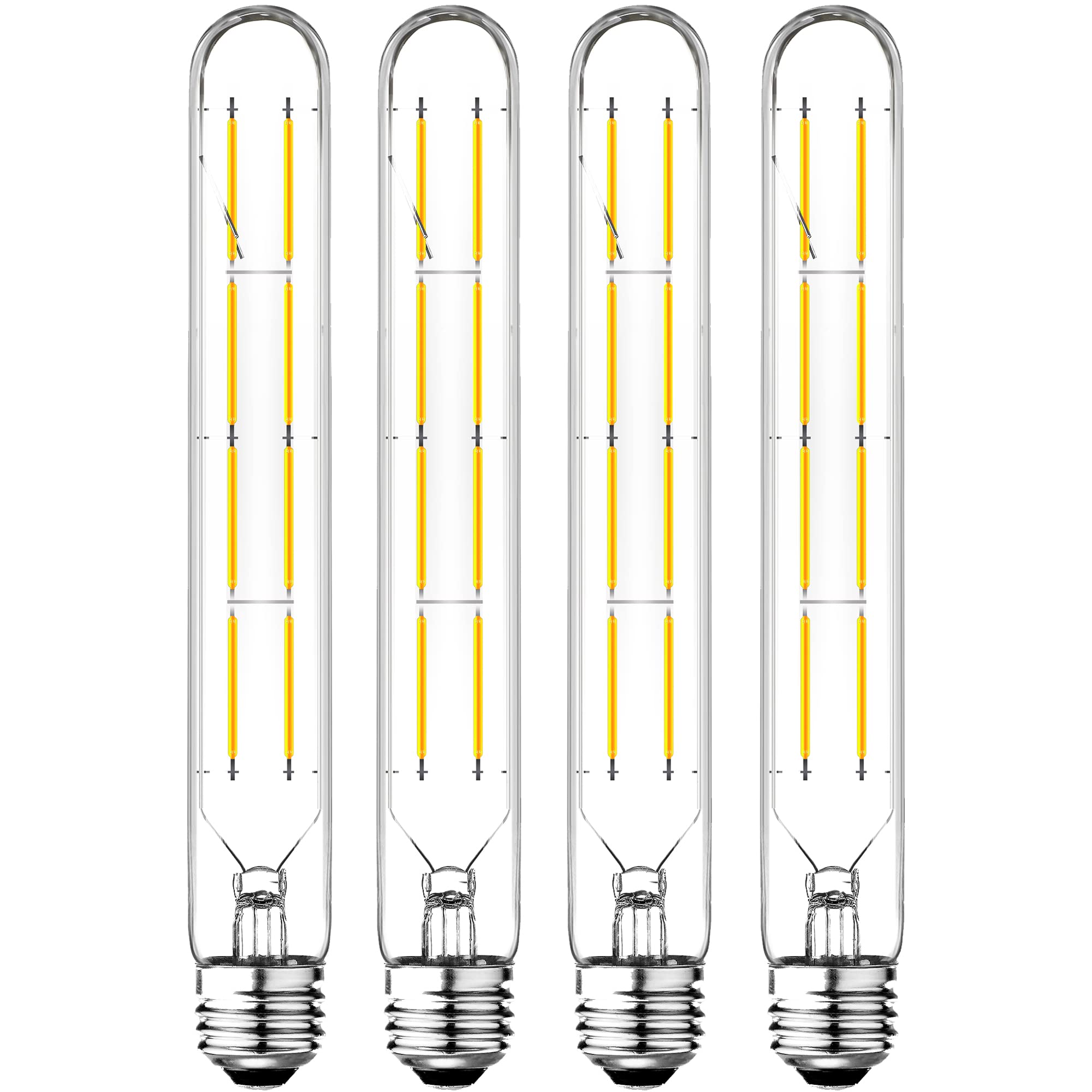 Photo 1 of Dimmable T10 LED Edison Bulbs, Neutral White 4000K, 8.9inch Long Tubular Light Bulb, 75 Watt Vintage Long Tube LED Filament Bulb,800lm,E26 Base Led Bulb,Height 225 mm,Pack of 4.